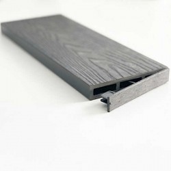 Τάπα Περίφραξης WPC 3D 2x12cm Γκρι Σκούρο - Τάπες & Εξαρτήματα Περίφραξης