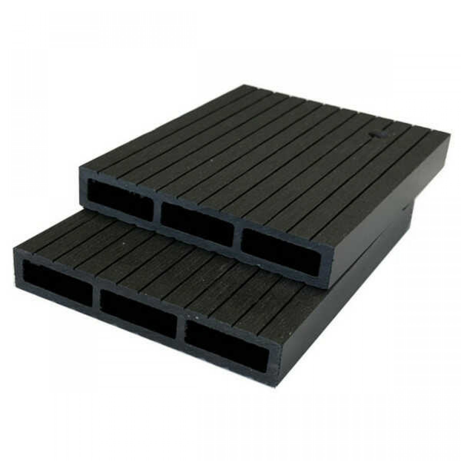 Τάβλα Περίφραξης Γραμμωτή WPC 2 Όψεων 2x12x360cm Γκρι Σκούρο - WPC Σανίδες & Τάβλες Περιφράξεων