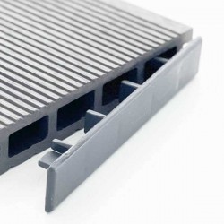 Τάπα Περίφραξης Γραμμωτή WPC 2 Όψεων 2x12cm Γκρι Ανοιχτό - Τάπες & Εξαρτήματα Περίφραξης