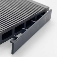 Τάπα Περίφραξης Γραμμωτή WPC 2 Όψεων 2x12cm Γκρι Σκούρο - Τάπες & Εξαρτήματα Περίφραξης