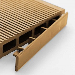 Τάπα Περίφραξης Γραμμωτή WPC 2 Όψεων 2x12cm Καφέ Ανοιχτό - Τάπες & Εξαρτήματα Περίφραξης