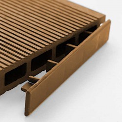Τάπα Περίφραξης Γραμμωτή WPC 2 Όψεων 2x12cm Καφέ - Τάπες & Εξαρτήματα Περίφραξης