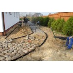 Grass-Garden Edging 45x63x1000mm Black Flexible Plastic - Synthetic Borders for Grass, Flower Beds, Paved Paths