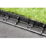 Grass-Garden Edging 78x80x1000mm Black Flexible Plastic - Synthetic Borders for Grass, Flower Beds, Paved Paths