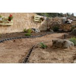 Grass-Garden Edging 78x80x1000mm Black Flexible Plastic - Synthetic Borders for Grass, Flower Beds, Paved Paths
