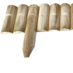 Wooden Garden Fence Spiked 30x105cm - Log Border Rolls