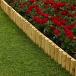 Wooden Garden Fence Spiked 20x105cm - Log Border Rolls