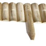 Wooden Garden Fence Spiked 20x105cm - Log Border Rolls