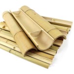 Bamboo Half Round Pole for Decoration & Support Natural Color D6-8x(H)400cm - Natural Split Canes for Decor