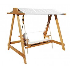Κούνια Ξύλινη με Μαξιλάρια & Τέντα 190x140x(Y)190cm