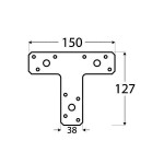 T-Type Connector Metallic 150 x 127 x 38mm Galvanized T-Type Connector Metallic 150 x 127 x 38mm | Kipogeorgiki