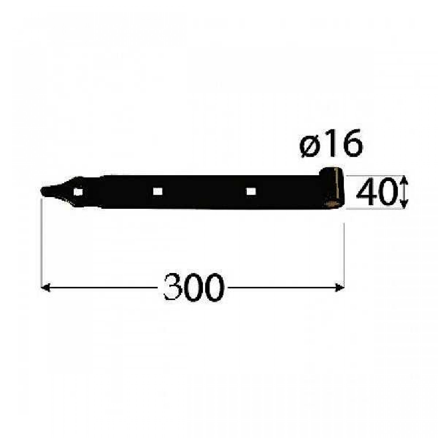 Λάμα Μαύρη 30cm (Ø16-300x40x5mm) | Κηπογεωργική