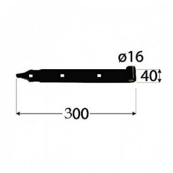 Λάμα Μαύρη 30cm (Ø16-300x40x5mm) | Κηπογεωργική