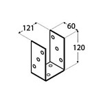 Post Base U Νο 10 (101x60x120mm) Hot Galvanized