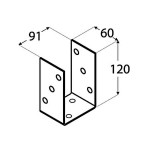Post Base U Νο 10 (101x60x120mm) Hot Galvanized