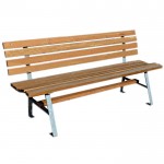 Wooden Bench with Metal Legs 75x180cm-Outdoor Goods Wooden Bench with Metal Legs 75x180cm - Benches for Urban, Country & Garden