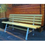 Wooden Bench with Metal Legs 75x180cm-Outdoor Goods Wooden Bench with Metal Legs 75x180cm - Benches for Urban, Country & Garden