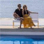 Ξύλινο Παγκάκι Κήπου με Πλάτη 150x50,5x(Υ)76cm Λευκό-Πορτοκαλί ORANGE GOOSE - Ξύλινα Παγκάκια Κήπου & Παραλίας
