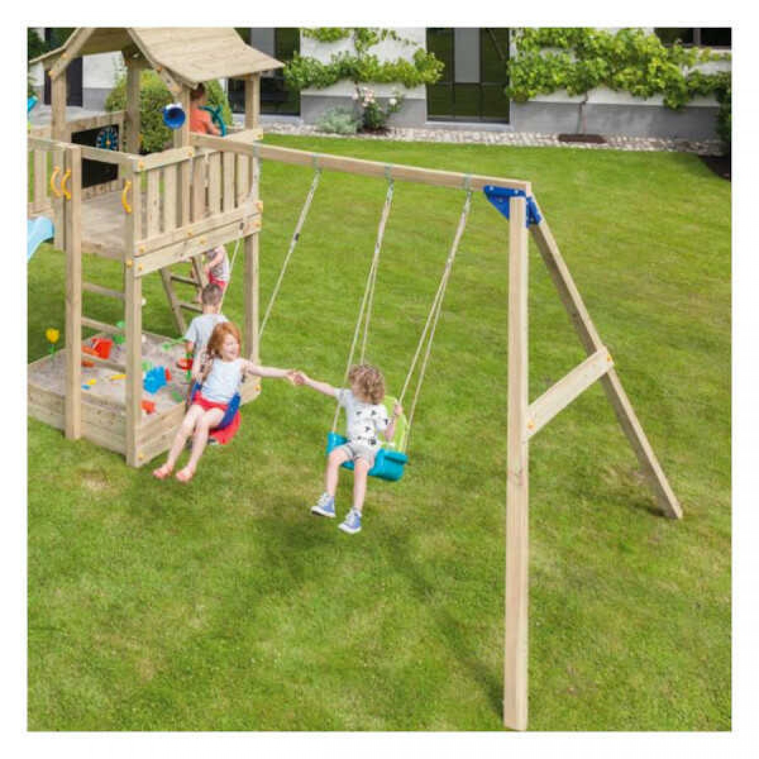 Wooden Swing Module Basic 270cm for Tower Platform (H)150cm KBT | Playgrounds & Swings Swing Module Basic 270cm for Tower Platform (H)150cm KBT