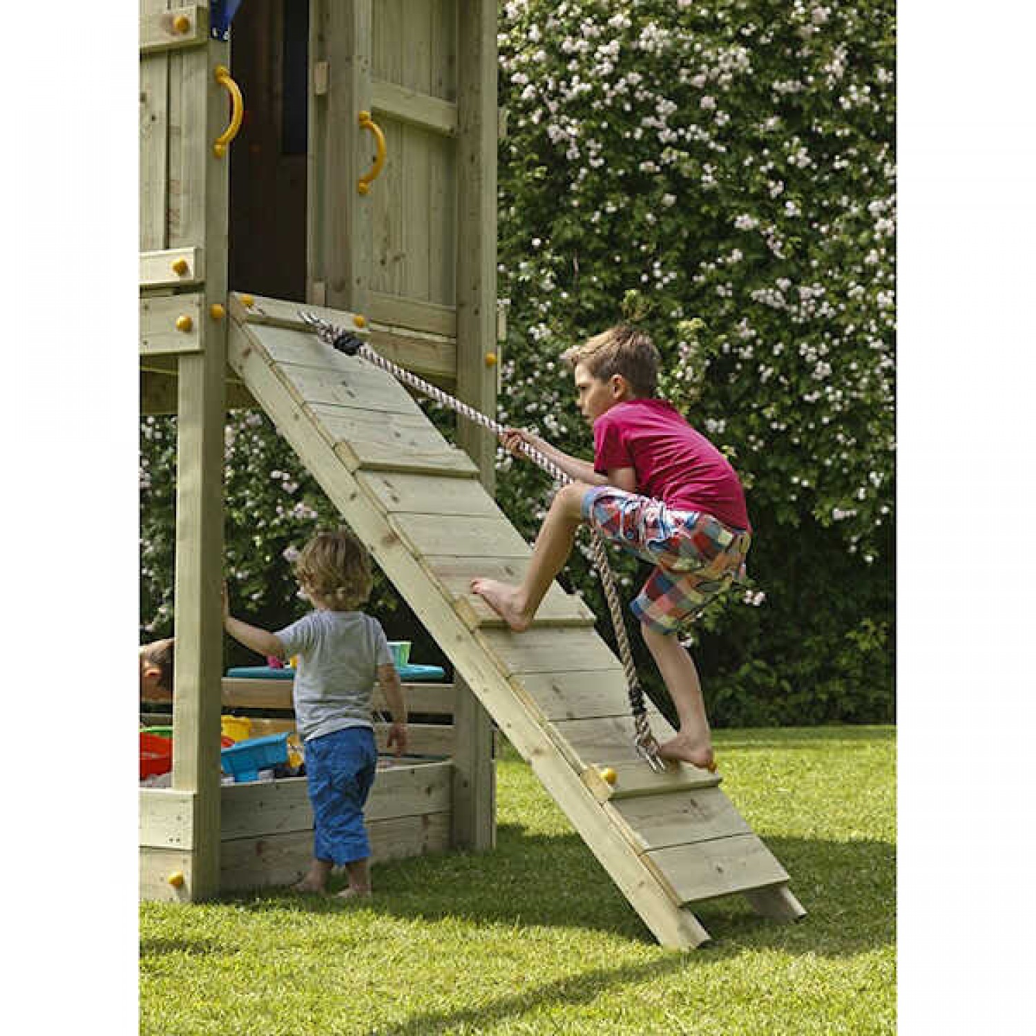 Wooden Climbing Ramp with Rope 150(H)x50cm KBT | Playgrounds & Swings Wooden Climbing Ramp with Rope 150(H)x50cm KBT