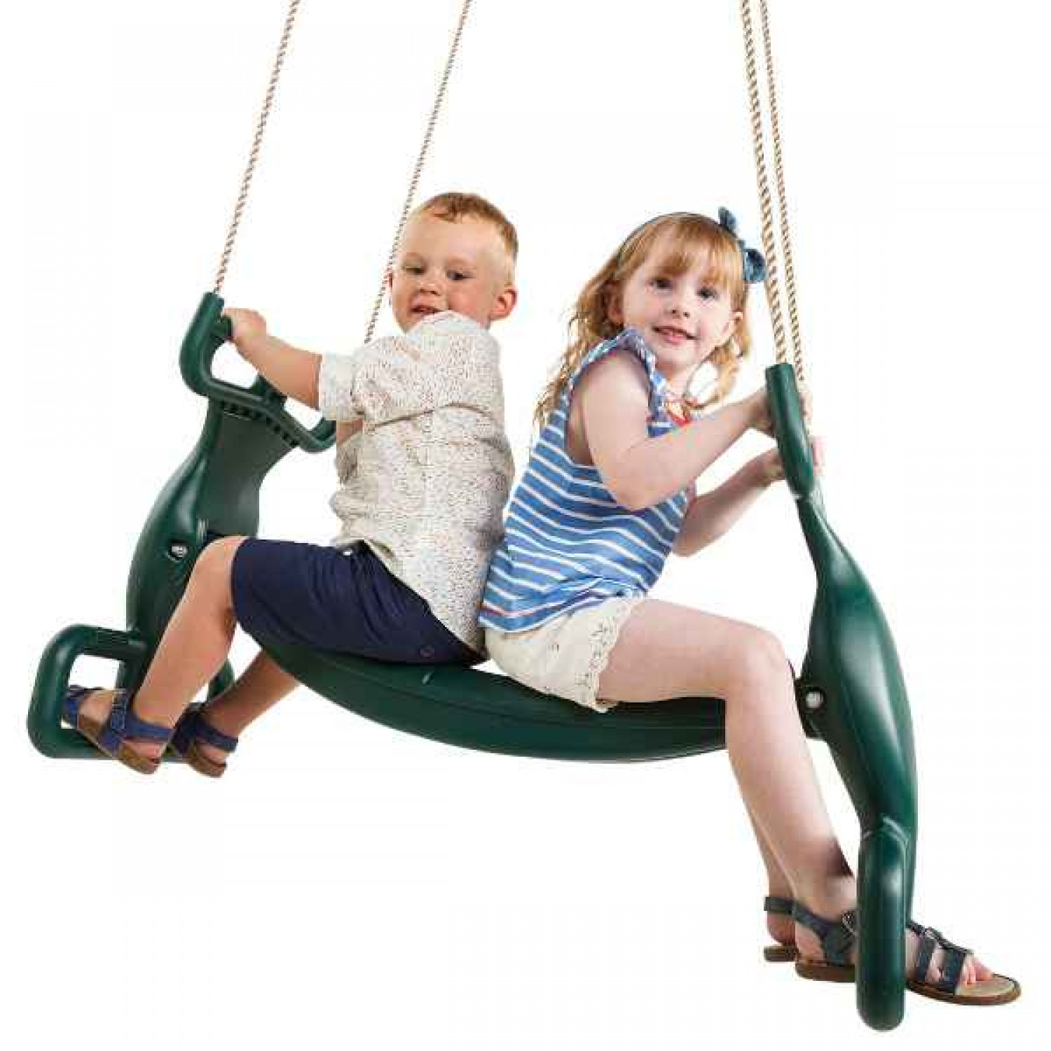 Swinging Plastic Duo Seat Dark Green Color Swinging Plastic Duo Seat Dark Green Color - Plastic Seats-Swings