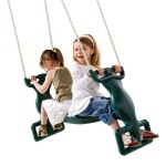 Swinging Plastic Duo Seat Dark Green Color Swinging Plastic Duo Seat Dark Green Color - Plastic Seats-Swings