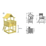 Pagoda Playground Tower with Swing Module - Slide Height 120cm | Wooden Children's Toys & Constructions Pagoda Playground Tower & Swing Module 120cm | Kipogeorgiki