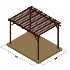 Ξύλινη Πέργκολα 300x400cm με Περσίδες 5,8x2,1cm Εμποτισμένης Ξυλείας - Ξύλινες Πέργκολες με Σκίαση Περσίδων