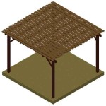 Ξύλινη Πέργκολα με Διπλή Τάβλα 400x400cm Εμποτισμένη - Ξύλινες Πέργκολες με Σκίαση από Διπλές Τάβλες