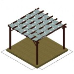 Ξύλινη Πέργκολα Εμποτισμένου Ξύλου 400x400cm με Τεντόπανο 48,3cm - Ξύλινες Πέργκολες με Σκίαση από Τεντόπανα