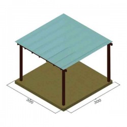 Ξύλινη Πέργκολα 300x300cm Εμποτισμένης Ξυλείας με Πολυκαρμπονικό - Ξύλινες Πέργκολες με Σκίαση Πολυκαρμπονικών Φύλλων