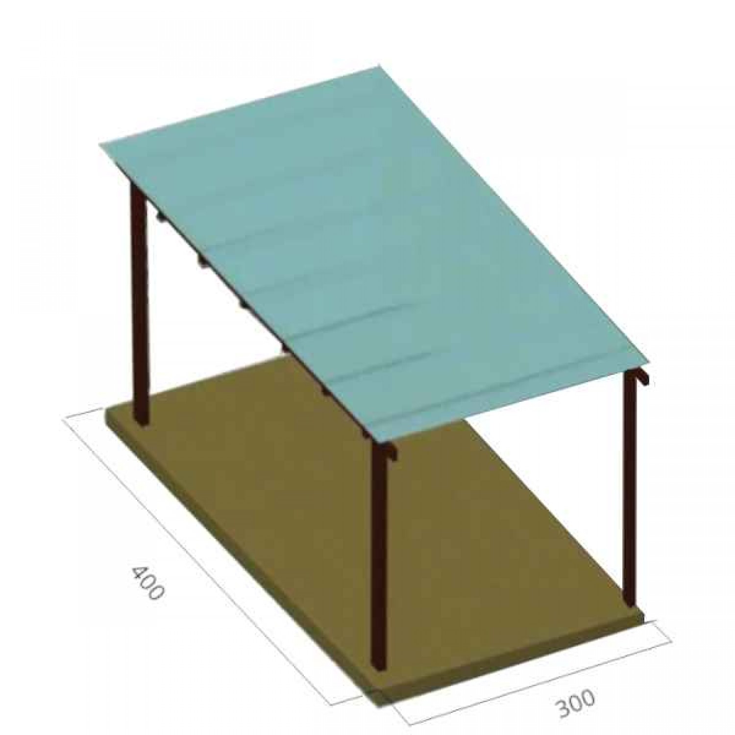 Ξύλινη Πέργκολα 300x400cm Εμποτισμένης Ξυλείας με Πολυκαρμπονικό - Ξύλινες Πέργκολες με Σκίαση Πολυκαρμπονικών Φύλλων