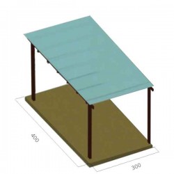 Ξύλινη Πέργκολα 300x400cm Εμποτισμένης Ξυλείας με Πολυκαρμπονικό - Ξύλινες Πέργκολες με Σκίαση Πολυκαρμπονικών Φύλλων