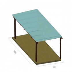 Ξύλινη Πέργκολα 300x500cm Εμποτισμένης Ξυλείας με Πολυκαρμπονικό - Ξύλινες Πέργκολες με Σκίαση Πολυκαρμπονικών Φύλλων