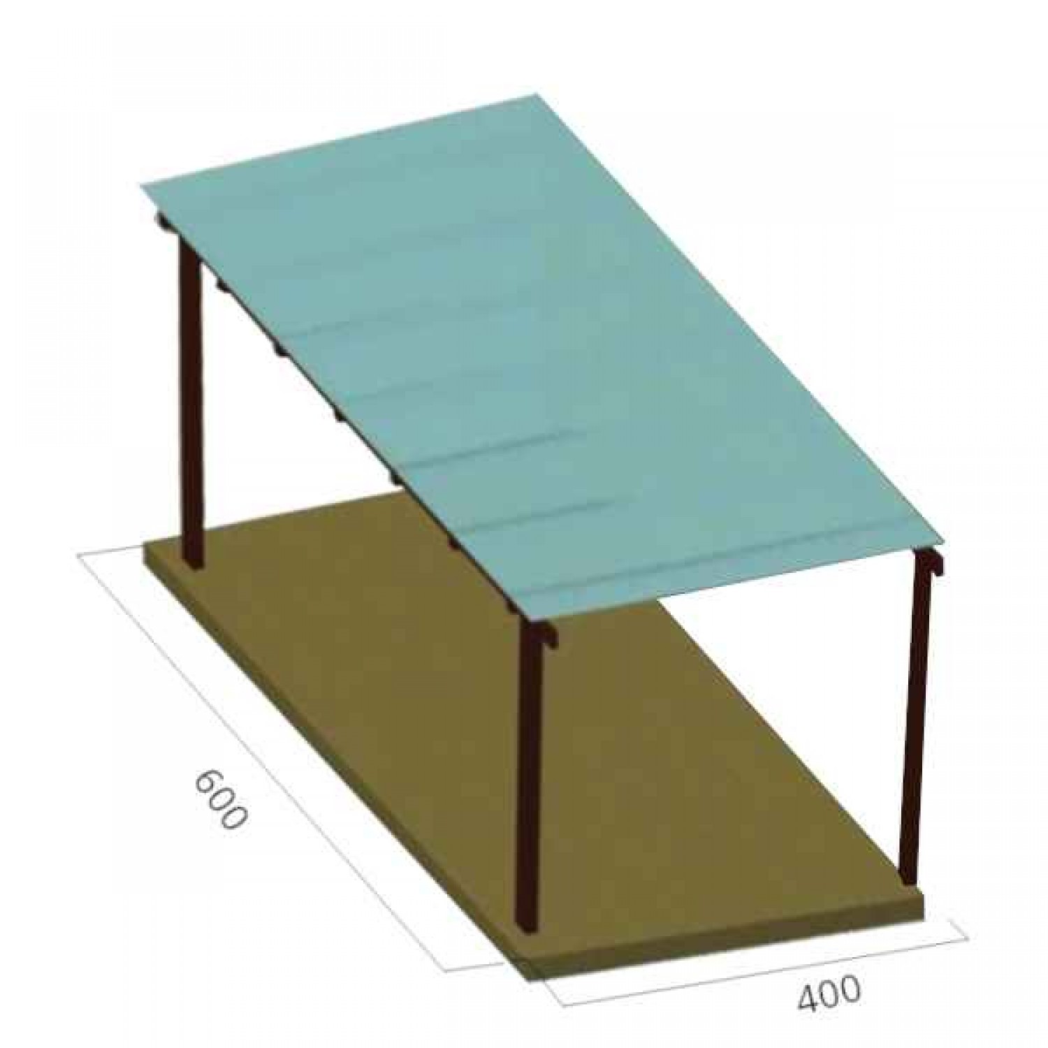 Ξύλινη Πέργκολα 400x600cm Εμποτισμένης Ξυλείας με Πολυκαρμπονικό - Ξύλινες Πέργκολες με Σκίαση Πολυκαρμπονικών Φύλλων