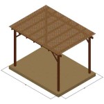 Ξύλινη Πέργκολα με Καφασωτό Privacy 300x300cm Εμποτισμένη - Ξύλινες Πέργκολες με Σκίαση Καφασωτών
