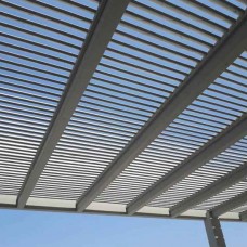 Ξύλινη Πέργκολα Τοίχου 400x400cm με Περσίδες 9,5x2,1cm Εμποτισμένης Ξυλείας - Ξύλινες Πέργκολες σε Τοίχους Σκίασης Περσίδων