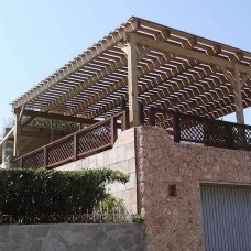 Ξύλινη Πέργκολα με Διπλή Τάβλα 300x400cm Εμποτισμένη - Ξύλινες Πέργκολες με Σκίαση από Διπλές Τάβλες