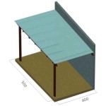 Ξύλινη Πέργκολα Τοίχου 400x500cm Εμποτισμένης Ξυλείας με Πολυκαρμπονικό - Ξύλινες Πέργκολες με Σκίαση Πολυκαρμπονικών Φύλλων