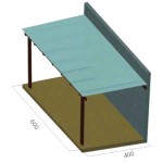 Ξύλινη Πέργκολα Τοίχου 400x600cm Εμποτισμένης Ξυλείας με Πολυκαρμπονικό - Ξύλινες Πέργκολες με Σκίαση Πολυκαρμπονικών Φύλλων