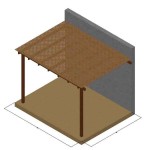 Ξύλινη Πέργκολα Τοίχου με Καφασωτό Privacy 300x400cm Εμποτισμένη - Ξύλινες Πέργκολες με Σκίαση Καφασωτών