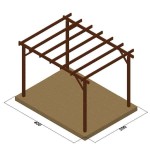 Ξύλινος Σκελετός Πέργκολας 300x400cm Εμποτισμένης Ξυλείας - Ξύλινοι Σκελετοί για Πέργκολες