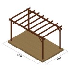 Pergola Frame 300x500cm by Pressure Treated Timber - Pergolas & Kiosks
