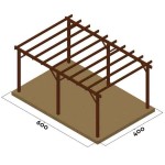 Ξύλινος Σκελετός Πέργκολας 400x600cm Εμποτισμένης Ξυλείας - Ξύλινοι Σκελετοί για Πέργκολες