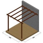 Ξύλινος Σκελετός Πέργκολας Τοίχου 300x300cm Εμποτισμένης Ξυλείας - Ξύλινοι Σκελετοί για Πέργκολες σε Τοίχους