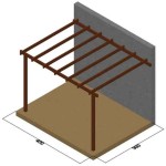 Ξύλινος Σκελετός Πέργκολας Τοίχου 300x400cm Εμποτισμένης Ξυλείας - Ξύλινοι Σκελετοί για Πέργκολες σε Τοίχους