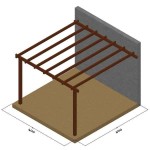 Ξύλινος Σκελετός Πέργκολας Τοίχου 400x400cm Εμποτισμένης Ξυλείας - Ξύλινοι Σκελετοί για Πέργκολες σε Τοίχους