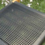 Ξύλινη Premium Καρέκλα Teak με Συνθετικά Μαύρα Σχοινιά 77x60x60cm - Ξύλινες Καρέκλες Εξωτερικού Χώρου