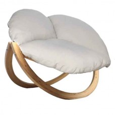 CZILLO TIGA Armchair Natural Touch 119x100x65cm & Cushion - Wooden Armchairs