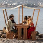 Ξύλινο Τραπέζι Πικνίκ & Στέγαστρο 140x159x85cm-Τραπέζια Ξύλινο Τραπέζι Πικνίκ με Στέγαστρο 140x159x85cm - Ξύλινα Τραπέζια Σκανδιναβικού Ξύλου
